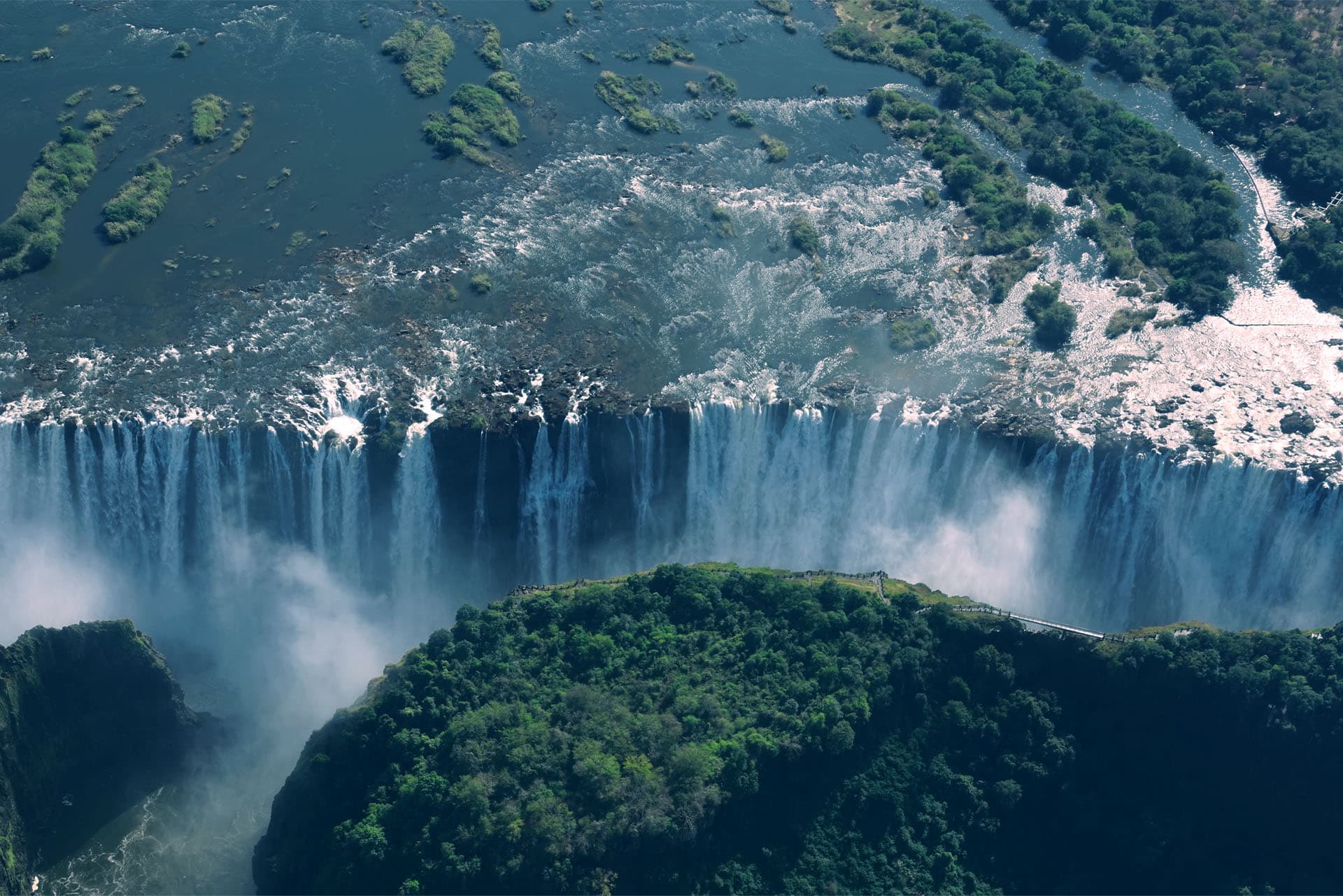 Huge waterfall in Africa